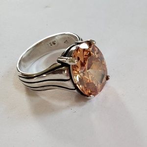 Silpada Sterling Silver Citrine Ring size 8